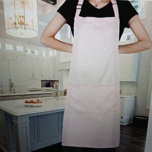 Bib Apron Front Pockets Adjustable Neck Straps Pink NWOT